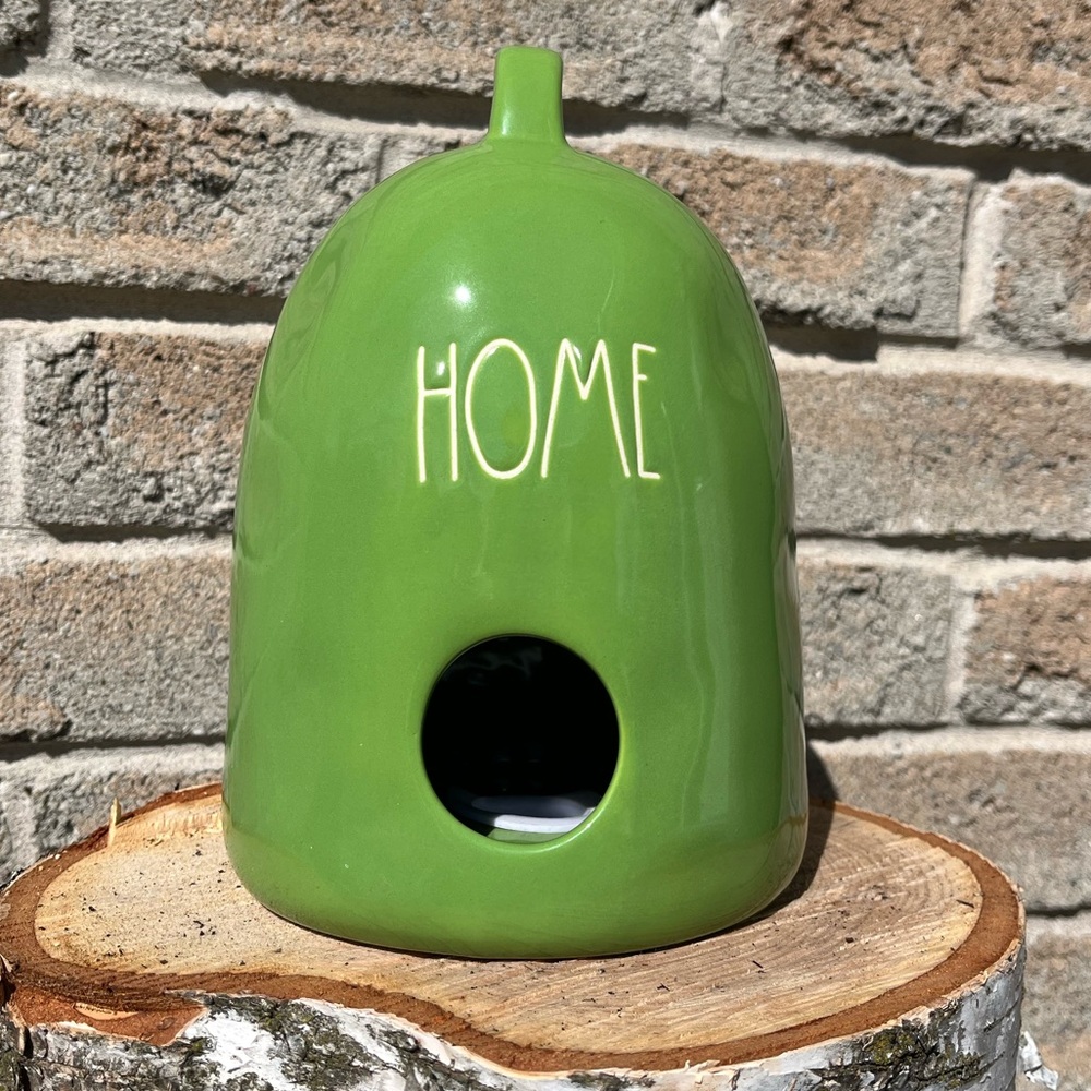 Rae Dunn Artisan Collection by Magenta Ceramic Birdhouse Green “ HOME “